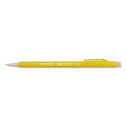 Paper Mate Sharpwriter Mechanical Pencil, 0.7 mm, HB (#2.5), Black Lead, Classic Yellow Barrel, Dozen
