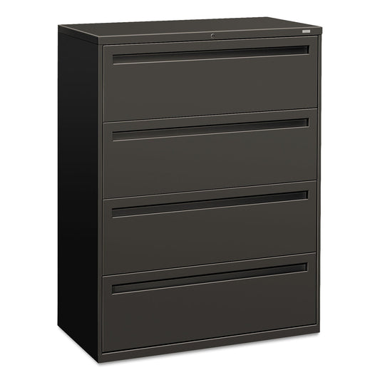 HON Brigade 700 Series Lateral File, 4 Legal/Letter-Size File Drawers, Charcoal, 42" x 18" x 52.5"