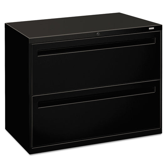 HON Brigade 700 Series Lateral File, 2 Legal/Letter-Size File Drawers, Black, 36" x 18" x 28"