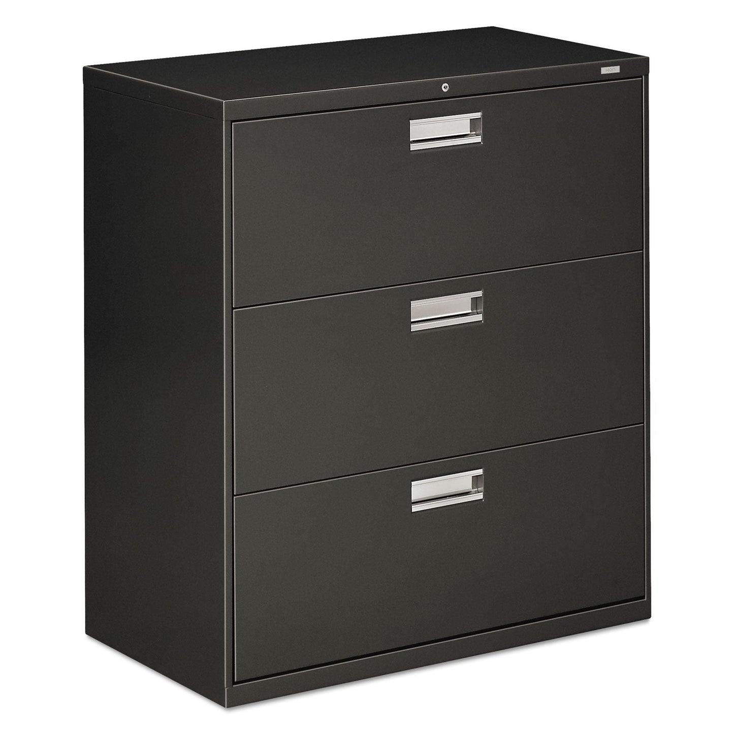 HON Brigade 600 Series Lateral File, 3 Legal/Letter-Size File Drawers, Charcoal, 36" x 18" x 39.13"