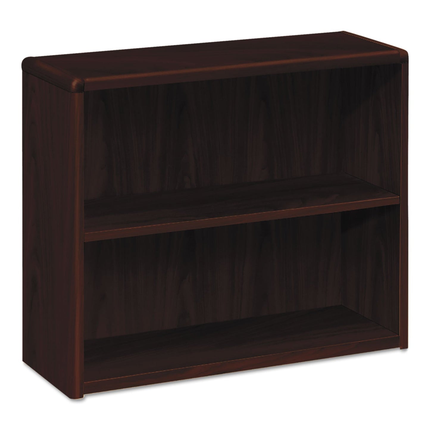 HON 10700 Series Wood Bookcase, Two-Shelf, 36w x 13.13d x 29.63h, Mahogany
