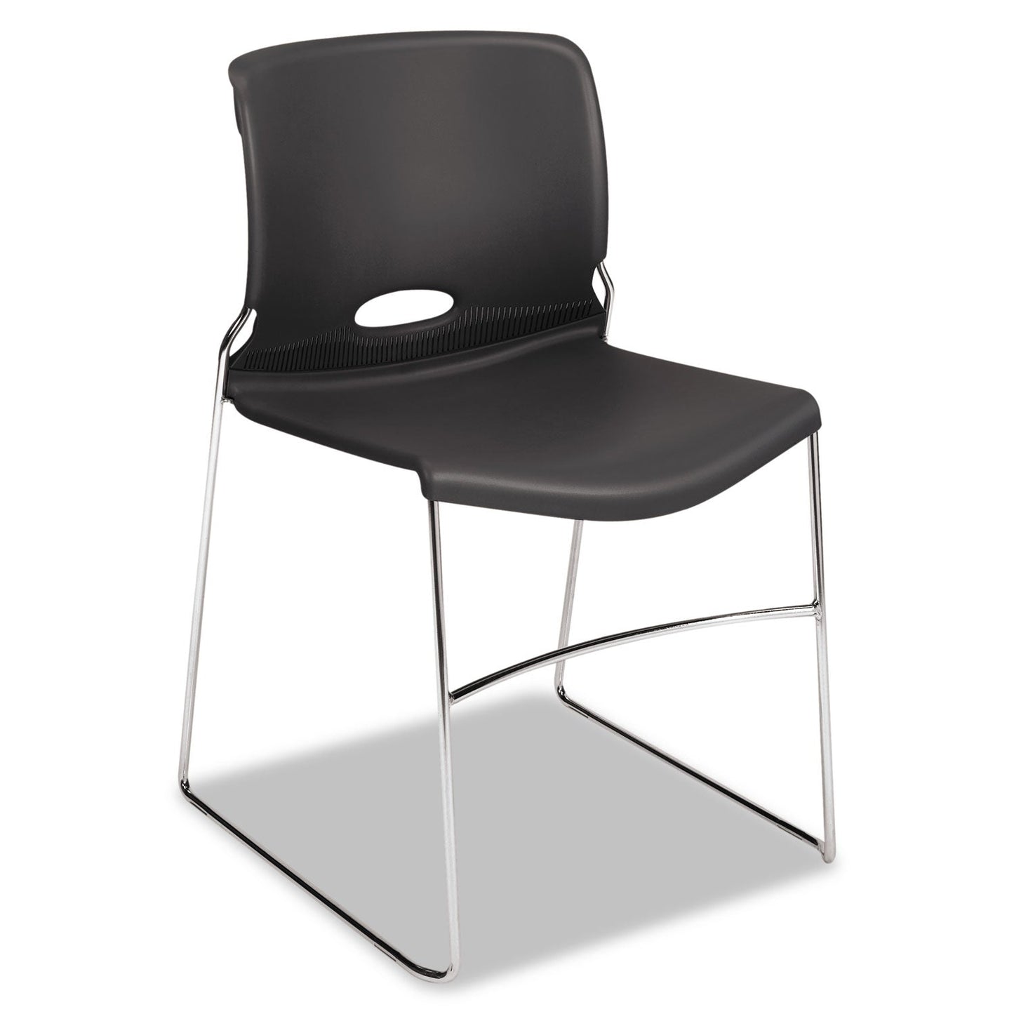 HON Olson Stacker High Density Chair, Supports Up to 300 lb, Lava Seat/Back, Chrome Base, 4/Carton