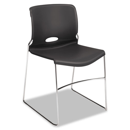HON Olson Stacker High Density Chair, Supports Up to 300 lb, Lava Seat/Back, Chrome Base, 4/Carton