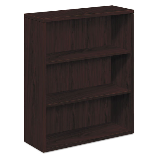 HON 10500 Series Laminate Bookcase, Three-Shelf, 36w x 13.13d x 43.38h, Mahogany
