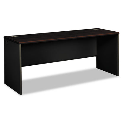 HON 38000 Series Desk Shell, 72w x 24d x 29.5h, Mahogany/Charcoal