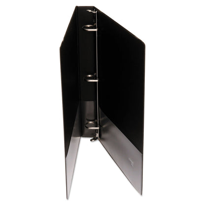 Universal Deluxe Non-View D-Ring Binder with Label Holder, 3 Rings, 1" Capacity, 11 x 8.5, Black