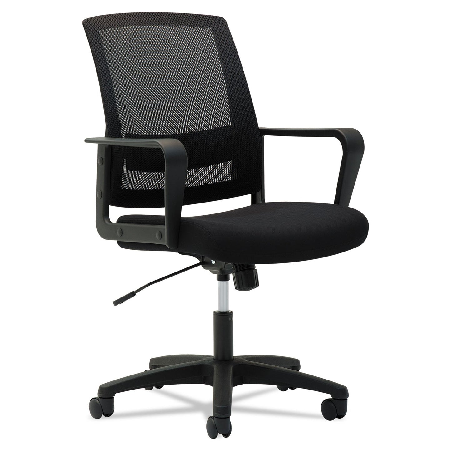 OIF Mesh Mid-Back Chair, Supports Up to 225 lb, 17" to 21.5" Seat Height, Black