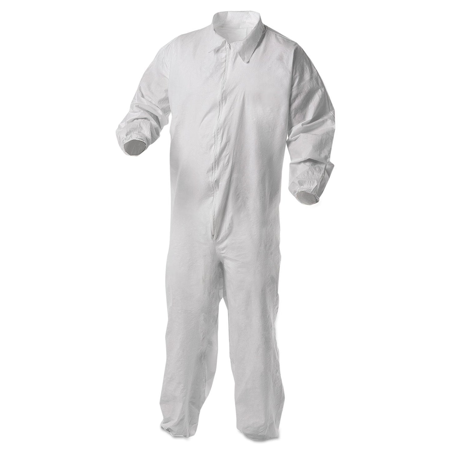 KleenGuard A35 Liquid and Particle Protection Coveralls, Zipper Front, Elastic Wrists and Ankles, X-Large, White, 25/Carton