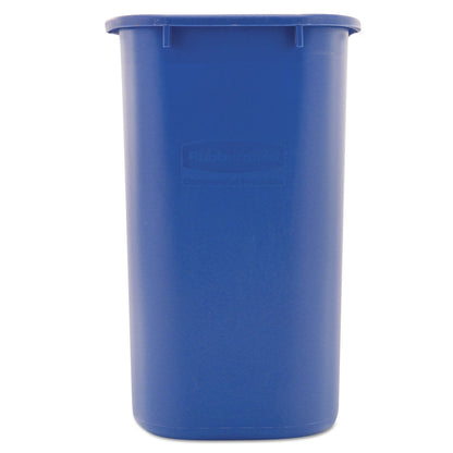 Rubbermaid Medium Deskside Recycling Container, Rectangular, Plastic, 28.13 qt, Blue