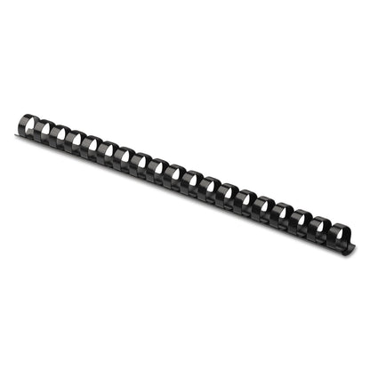 Fellowes Plastic Comb Bindings, 3/8" Diameter, 55 Sheet Capacity, Black, 100/Pack