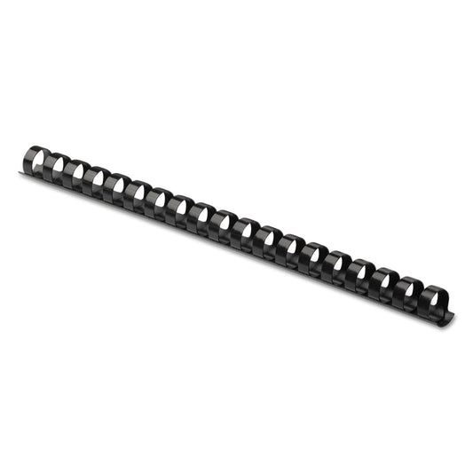 Fellowes Plastic Comb Bindings, 3/8" Diameter, 55 Sheet Capacity, Black, 100/Pack