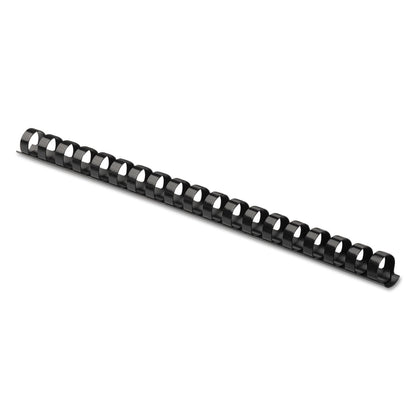 Fellowes Plastic Comb Bindings, 1/2" Diameter, 90 Sheet Capacity, Black, 25/Pack