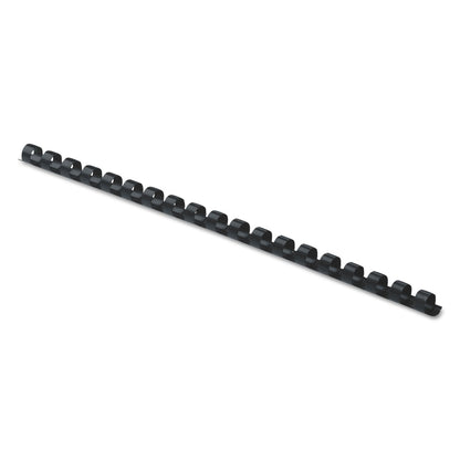 Fellowes Plastic Comb Bindings, 1/4" Diameter, 20 Sheet Capacity, Black, 25/Pack
