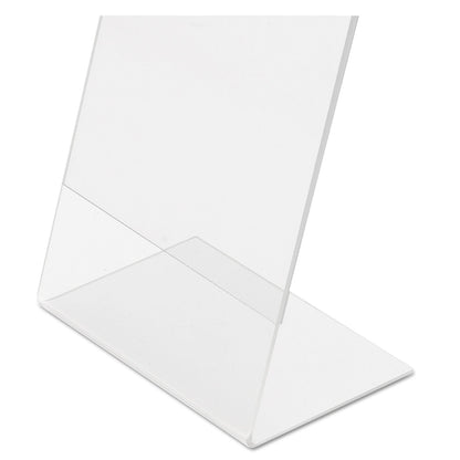 deflecto Classic Image Slanted Sign Holder, Portrait, 8.5 x 11 Insert, Clear