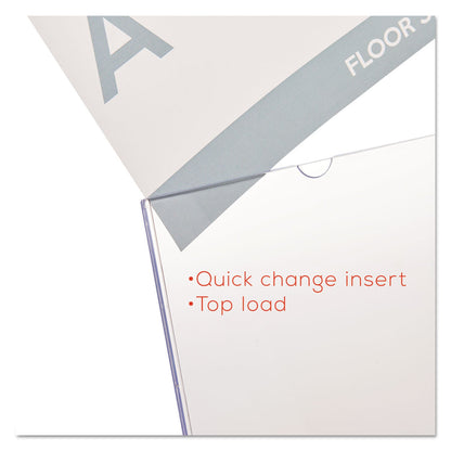 deflecto Superior Image Slanted Sign Holder, Portrait, 8.5 x 11 Insert, Clear