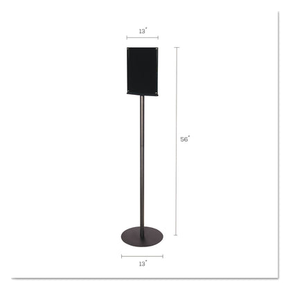 deflecto Double-Sided Magnetic Sign Display, 8.5 x 11 Insert, 56" Tall, Clear/Black