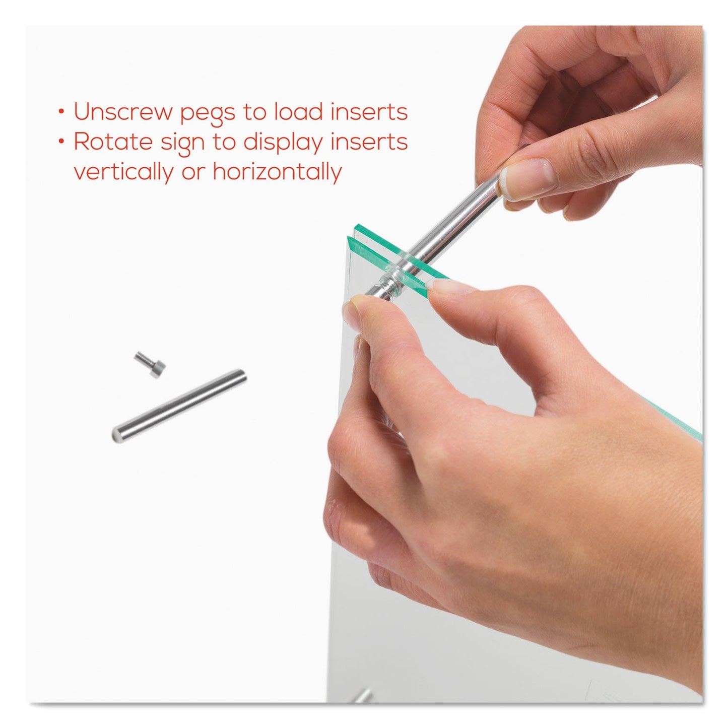 deflecto Superior Image Beveled Edge Sign Holder, Letter Insert, Clear/Green-Tinted Edges