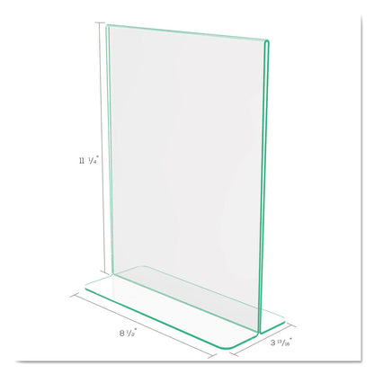deflecto Superior Image Premium Green Edge Sign Holders, 8.5 x 11 Insert, Clear/Green