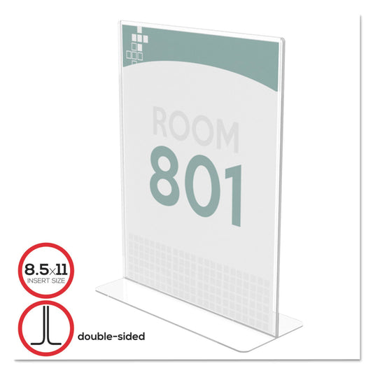 deflecto Superior Image Double Sided Sign Holder, 8.5 x 11 Insert, Clear