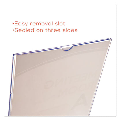 deflecto Superior Image Slanted Sign Holder, Portrait, 8.5 x 11 Insert, Clear