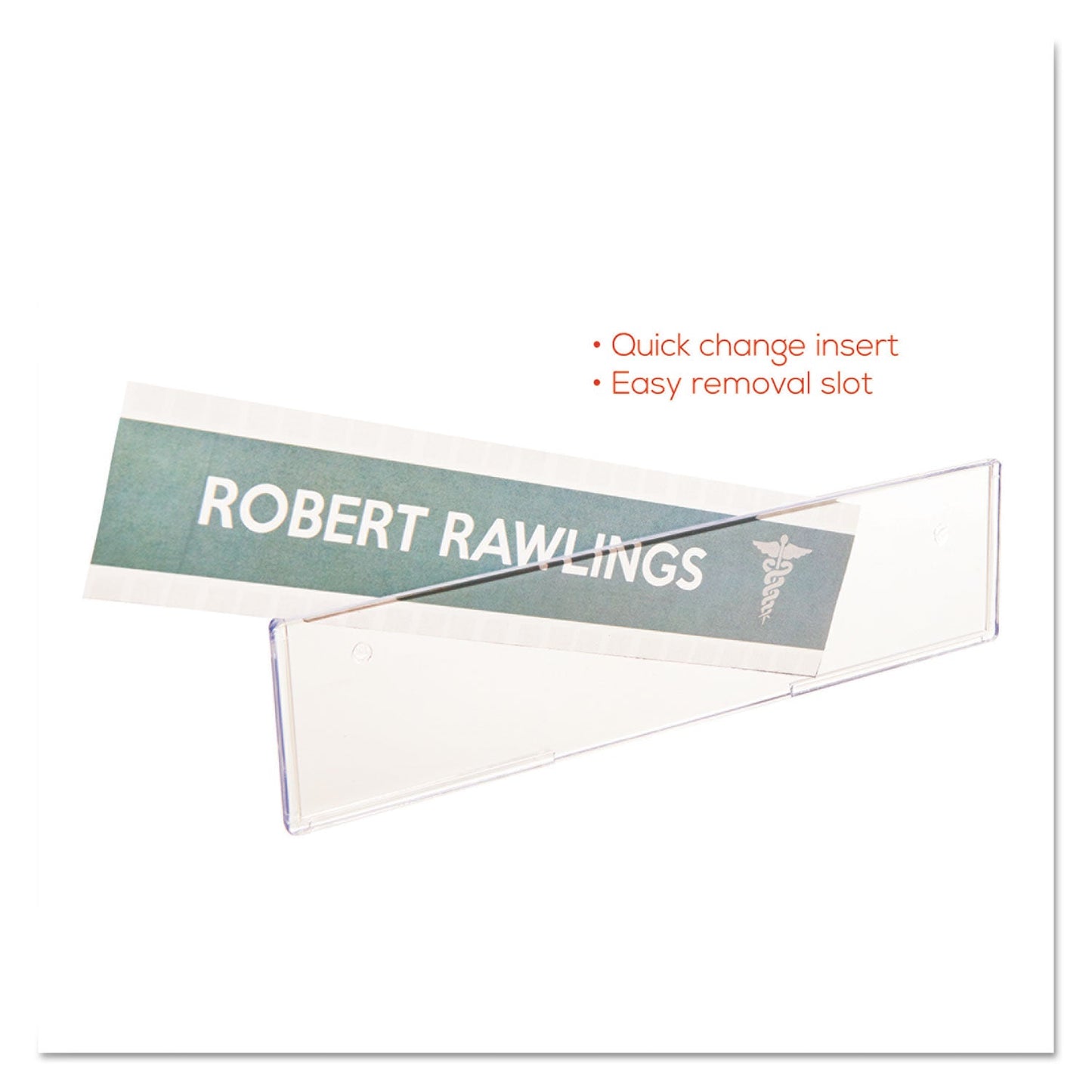 deflecto Superior Image Cubicle Nameplate Sign Holder, 8.5 x 2 Insert, Clear