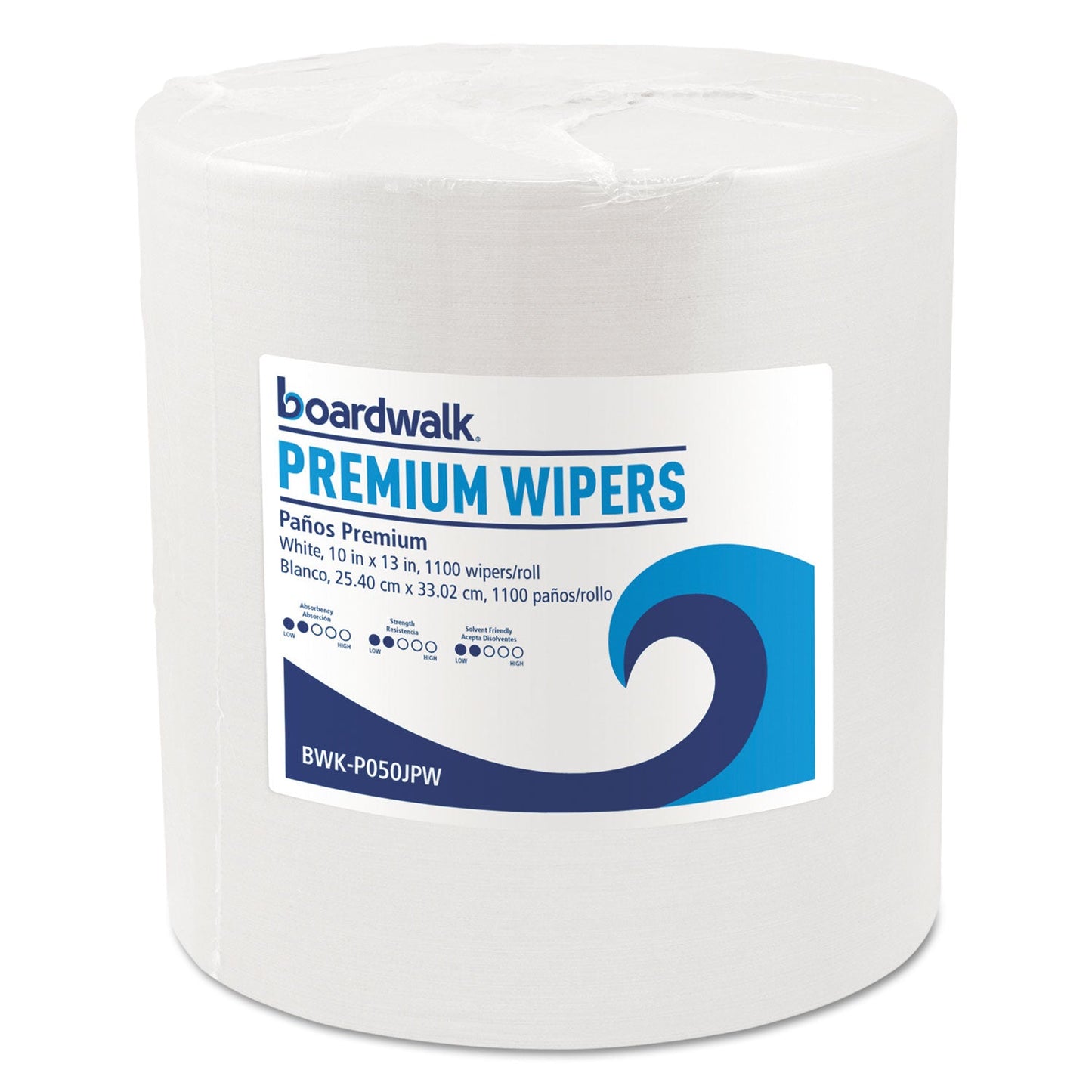 Boardwalk Hydrospun Wipers, 10 x 13, White, 1,100/Roll