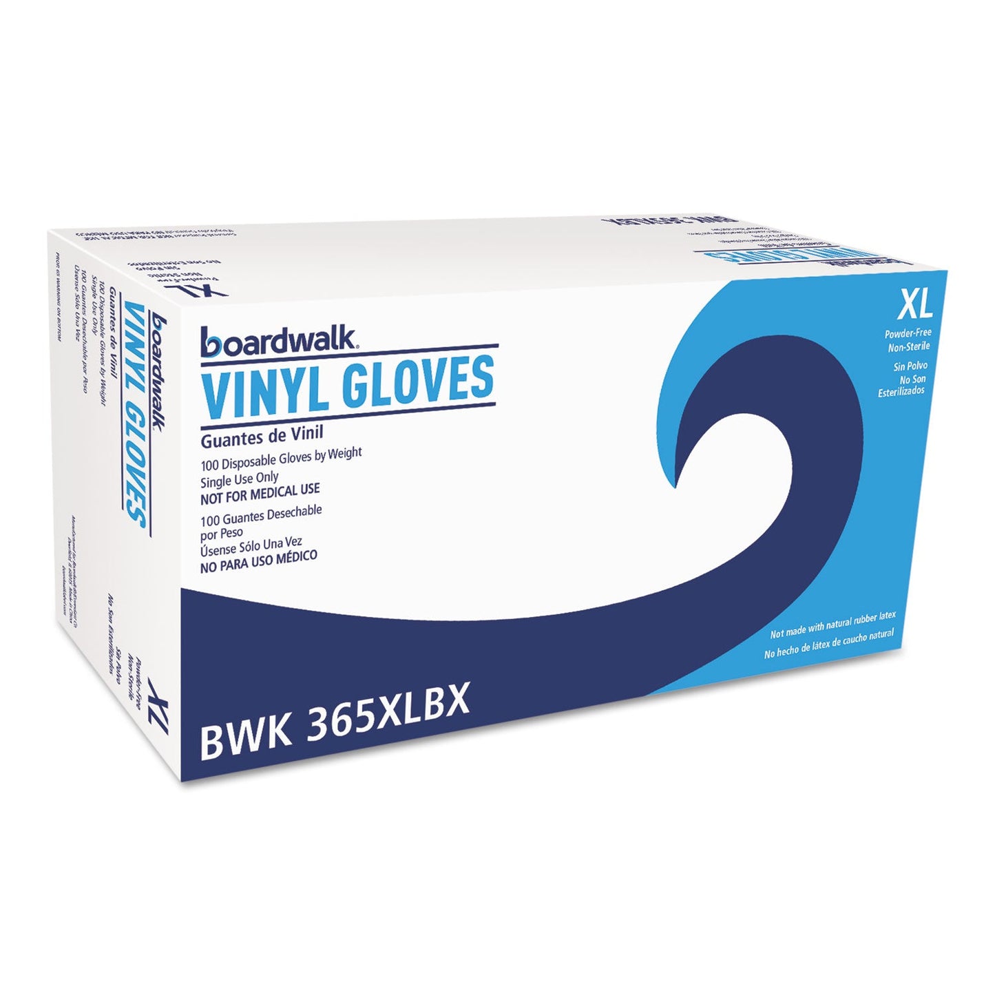 Boardwalk General Purpose Vinyl Gloves, Powder/Latex-Free, 2 3/5 mil, XLarge, Clear, 100/Box, 10 Boxes/Carton