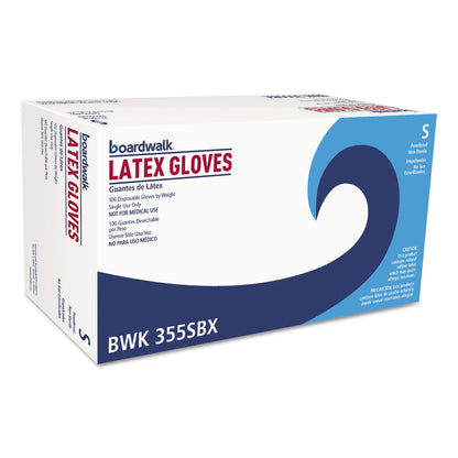 Boardwalk General Purpose Powdered Latex Gloves, Small, Clear, 100/Box