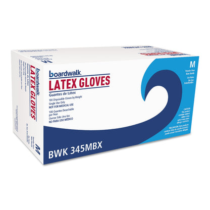 Boardwalk General-Purpose Latex Gloves, Powder-Free, 4.4 mil, Medium, Natural, 100/Box