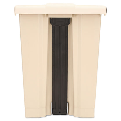 Rubbermaid Step-On Receptacle, Rectangular, Polyethylene, 18 gal, Beige