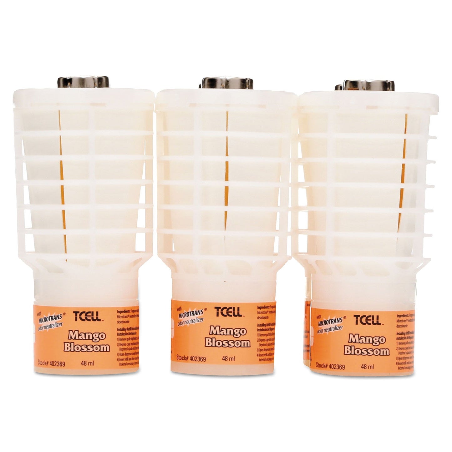 Rubbermaid TCell Microtrans Odor Neutralizer Refill, Mango Blossom, 48 mL, 6/Carton