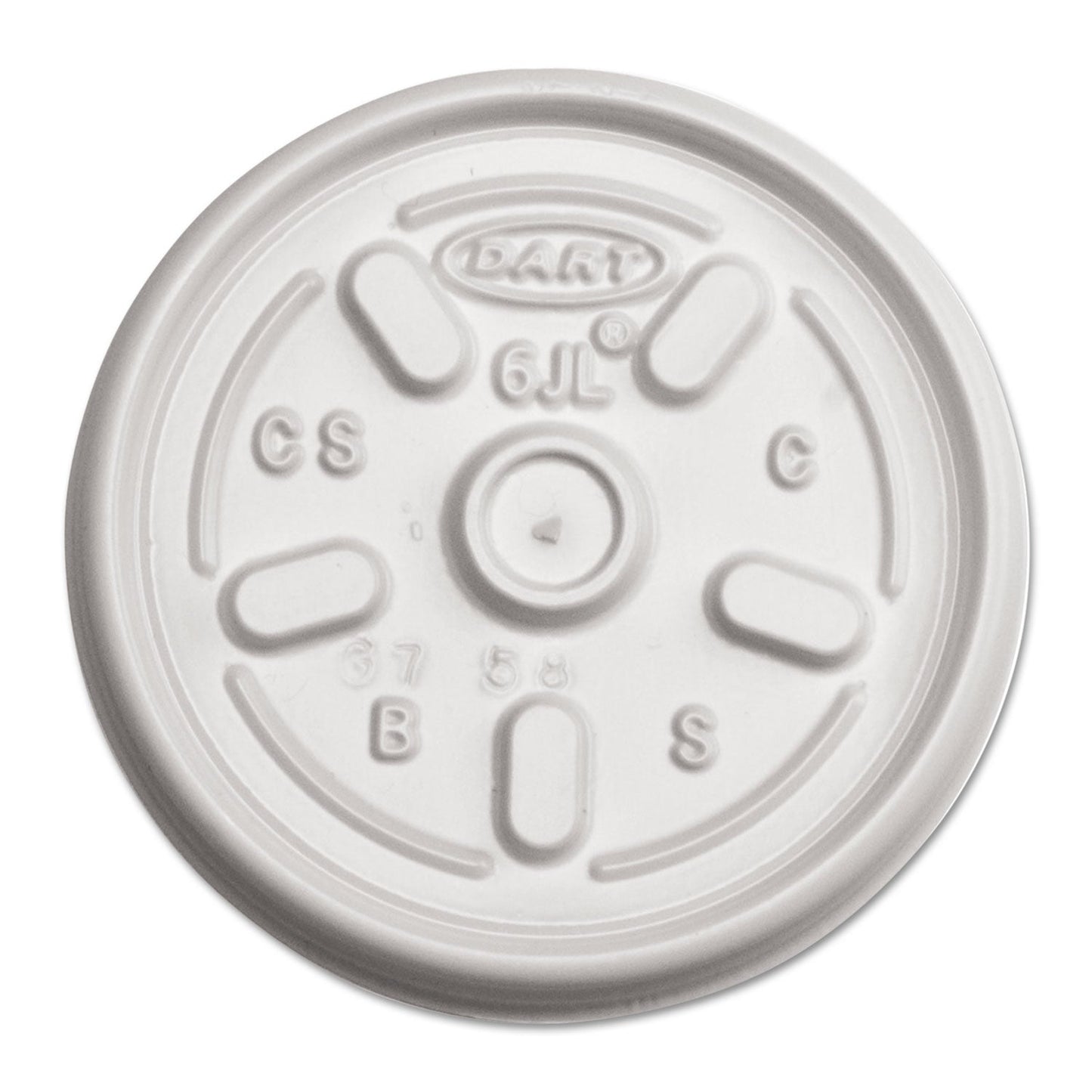 Dart Plastic Lids for Foam Containers, Vented, Fits 3.5-6 oz, White, 100/Pack, 10 Packs/Carton