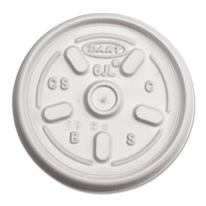 Dart Plastic Lids for Foam Containers, Vented, Fits 3.5-6 oz, White, 100/Pack, 10 Packs/Carton