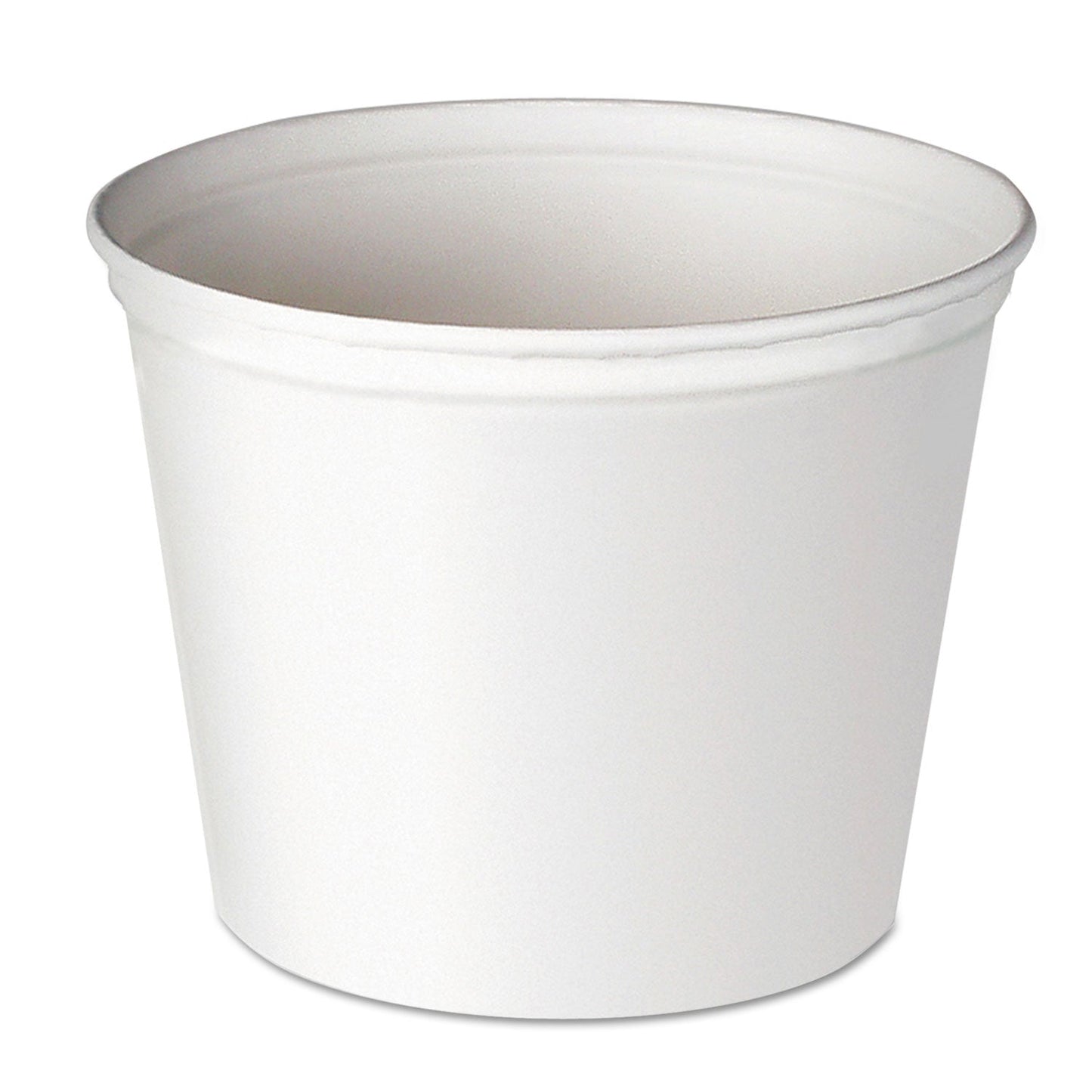 Dart Double Wrapped Paper Bucket, Unwaxed, 165 oz, White, 100/Carton
