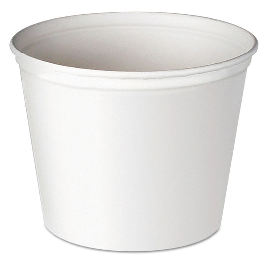 Dart Double Wrapped Paper Bucket, Unwaxed, 53 oz, White, 50/Pack, 6 Packs/Carton