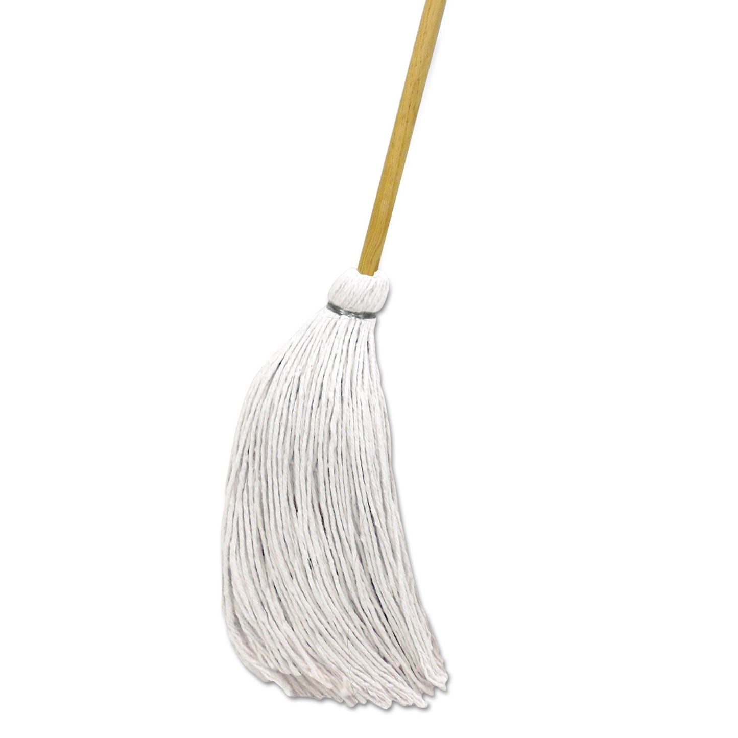 Boardwalk Handle/Deck Mops, 16 oz White Rayon Head, 57" Natural Wood Handle, 12/Carton