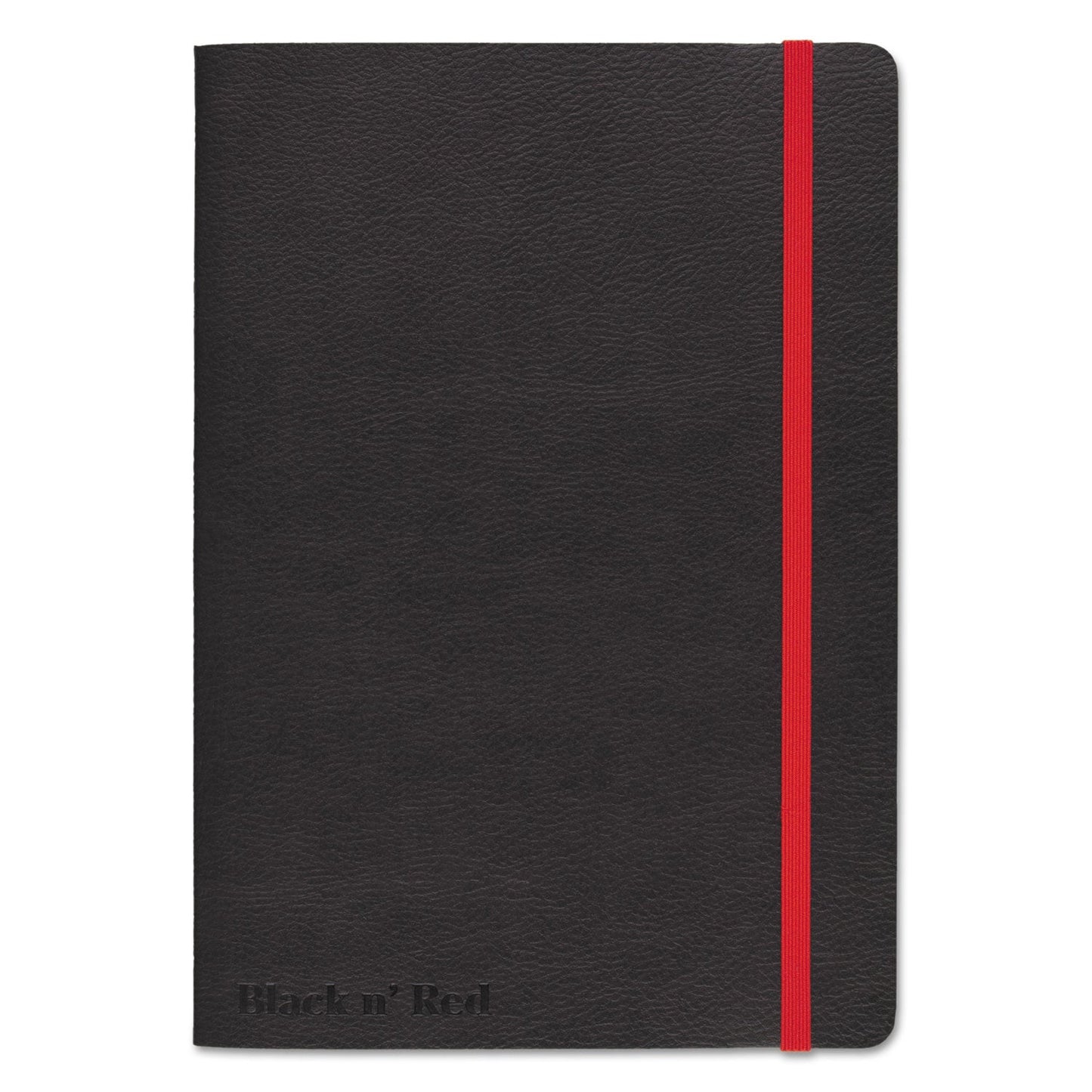 Black n' Red Flexible Cover Casebound Notebook, SCRIBZEE Compatible, 1 Subject, Wide/Legal Rule, Black Cover, 8.25 x 5.75, 71 Sheets