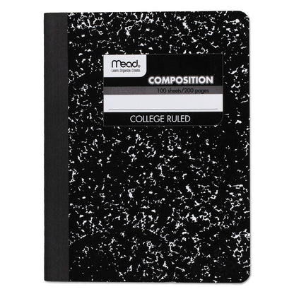 Mead Square Deal Composition Book, Medium/College Rule, Black Cover, 9.75 x 7.5, 100 Sheets