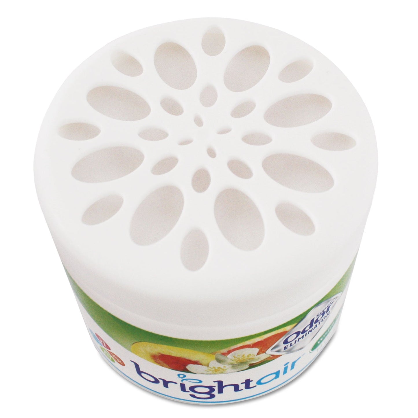 BRIGHT Air Super Odor Eliminator, White Peach and Citrus, 14 oz Jar, 6/Carton