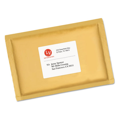 Avery White Shipping Labels-Bulk Packs, Inkjet/Laser Printers, 3.33 x 4, White, 6/Sheet, 250 Sheets/Box