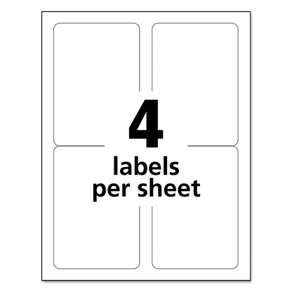 Avery White Shipping Labels-Bulk Packs, Inkjet/Laser Printers, 3.5 x 5, White, 4/Sheet, 250 Sheets/Box