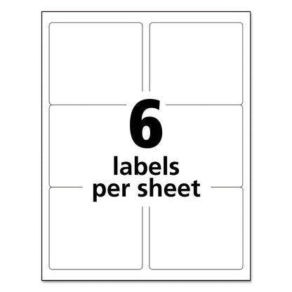 Avery White Shipping Labels-Bulk Packs, Inkjet/Laser Printers, 3.33 x 4, White, 6/Sheet, 250 Sheets/Box
