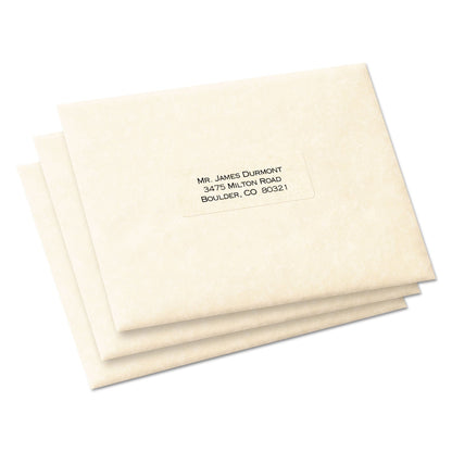 Avery Matte Clear Easy Peel Mailing Labels w/ Sure Feed Technology, Laser Printers, 1 x 2.63, Clear, 30/Sheet, 10 Sheets/Pack