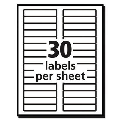 Avery Removable File Folder Labels with Sure Feed Technology, 0.66 x 3.44, White, 30/Sheet, 25 Sheets/Pack