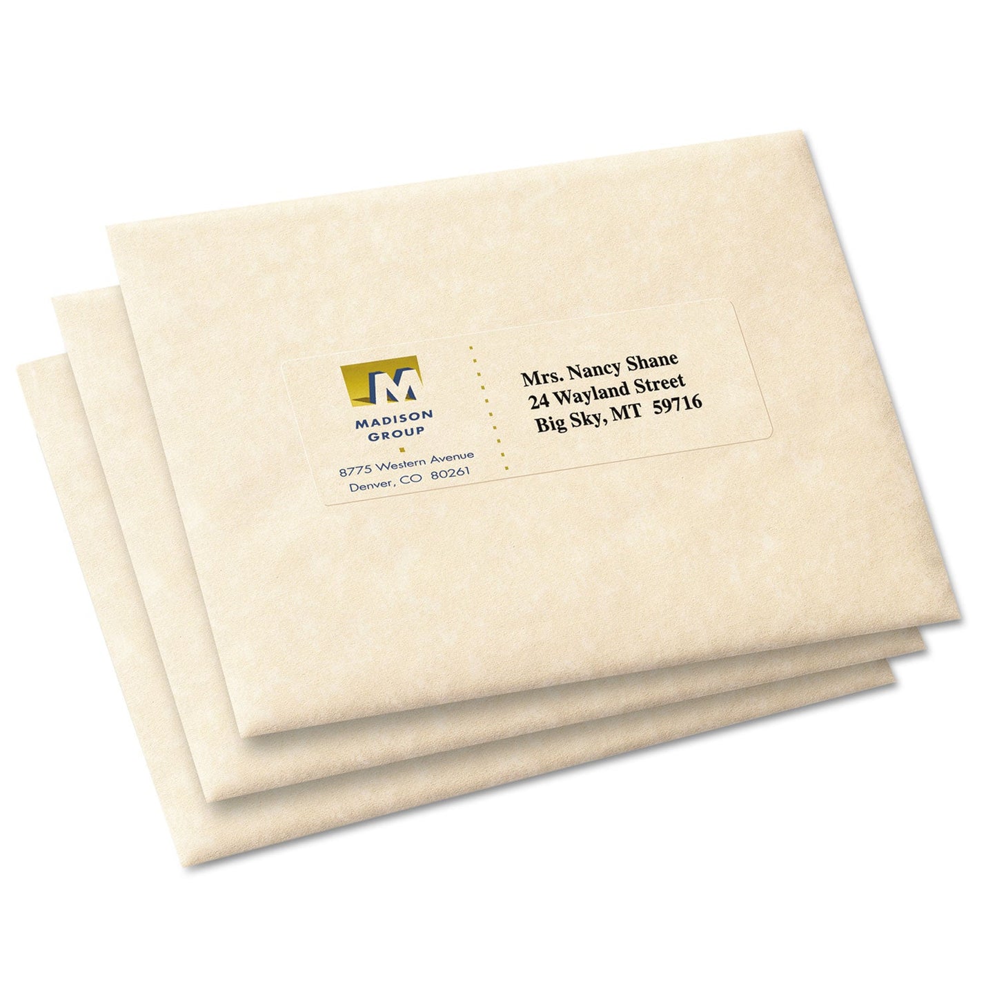Avery Matte Clear Easy Peel Mailing Labels w/ Sure Feed Technology, Inkjet Printers, 1.33 x 4, Clear, 14/Sheet, 25 Sheets/Pack