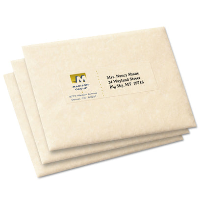 Avery Matte Clear Easy Peel Mailing Labels w/ Sure Feed Technology, Inkjet Printers, 1.33 x 4, Clear, 14/Sheet, 25 Sheets/Pack