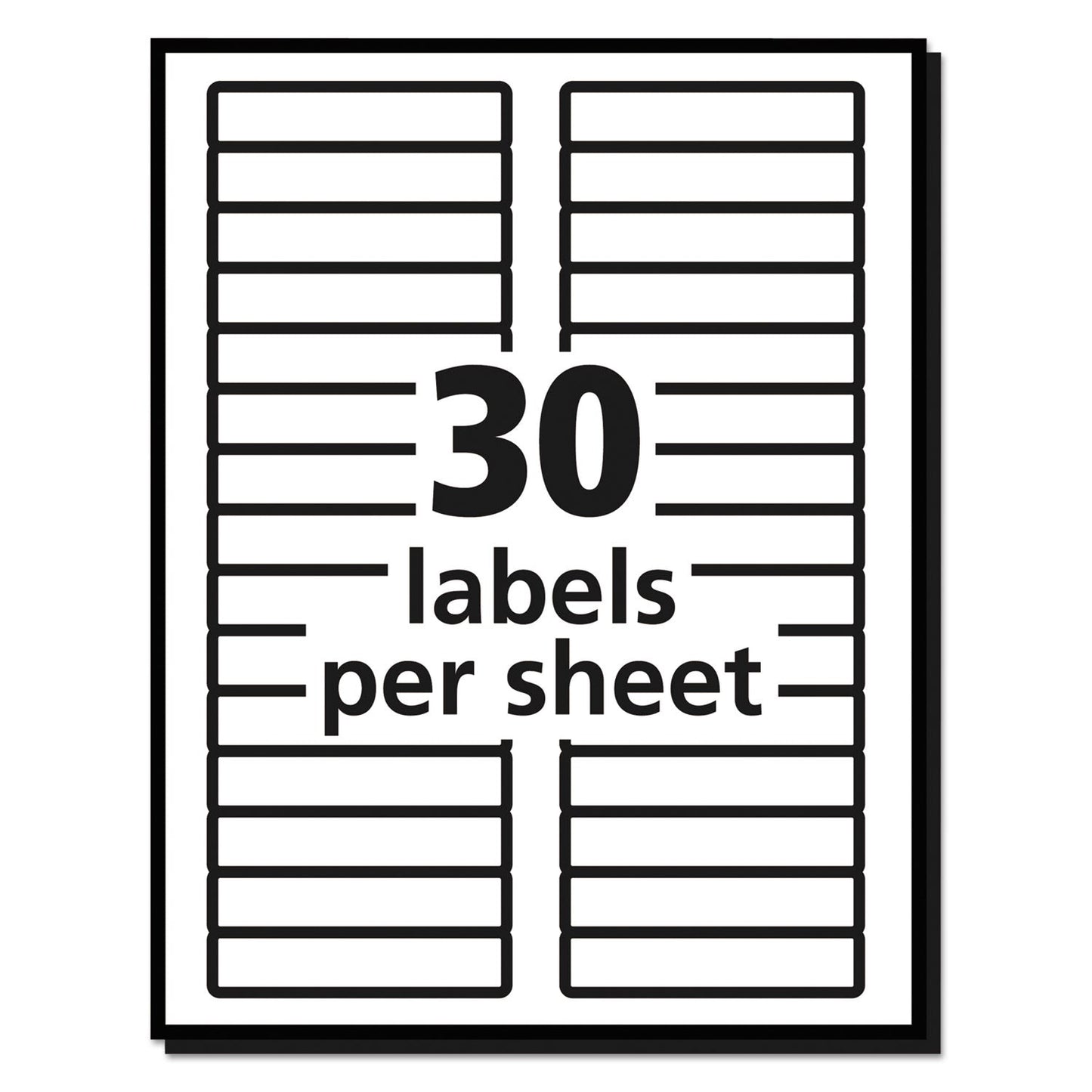 Avery Permanent TrueBlock File Folder Labels with Sure Feed Technology, 0.66 x 3.44, White, 30/Sheet, 25 Sheets/Pack