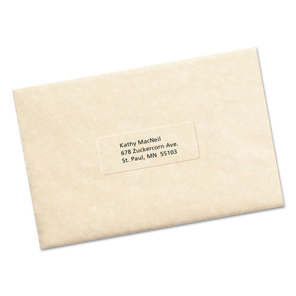 Avery Matte Clear Easy Peel Mailing Labels w/ Sure Feed Technology, Laser Printers, 1 x 2.63, Clear, 30/Sheet, 25 Sheets/Box