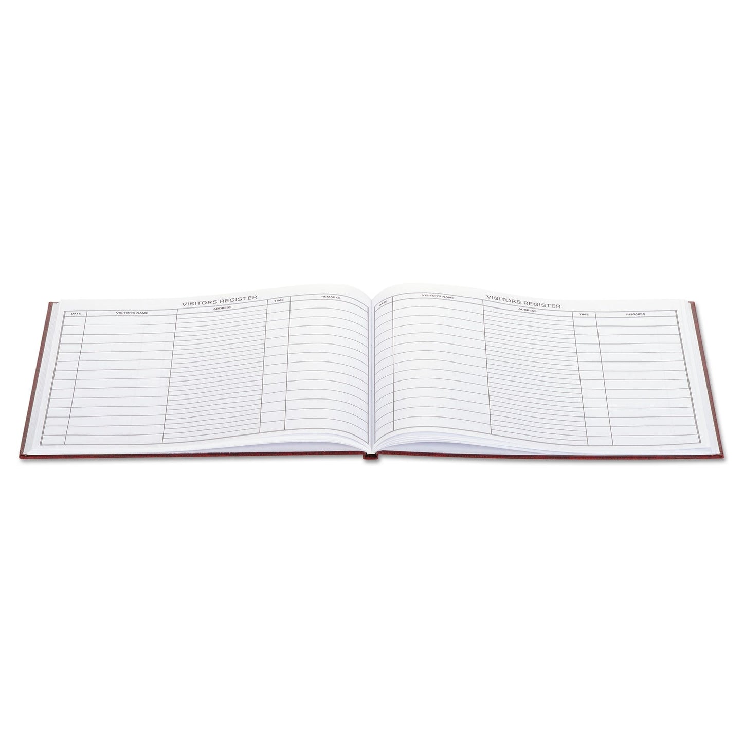 Wilson Jones Visitor Register Book, 5 Column Format, Red Cover, 10.5 x 8.5 Sheets, 112 Sheets/Book