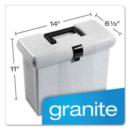 Pendaflex Portable File Boxes, Letter Files, 14.88" x 6.5" x 11.88", Granite